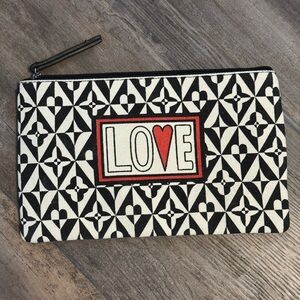 Brighton Black and White LOVE Clutch